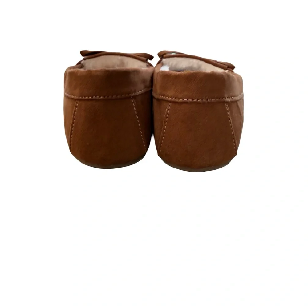 Self Esteem Girls Moccasin Slippers Brown Faux Fur Lined Fringe NWT Sz 2